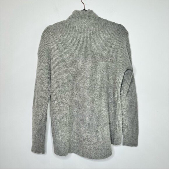 Madewell Gray Waffle Knit Mock Neck Alpaca Wool Sweater - Picture 8 of 9